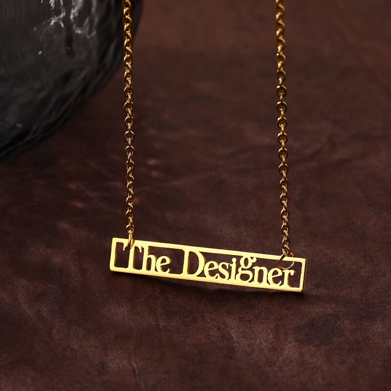 Customize This Rectangular Outline W/ Your Name Necklaces