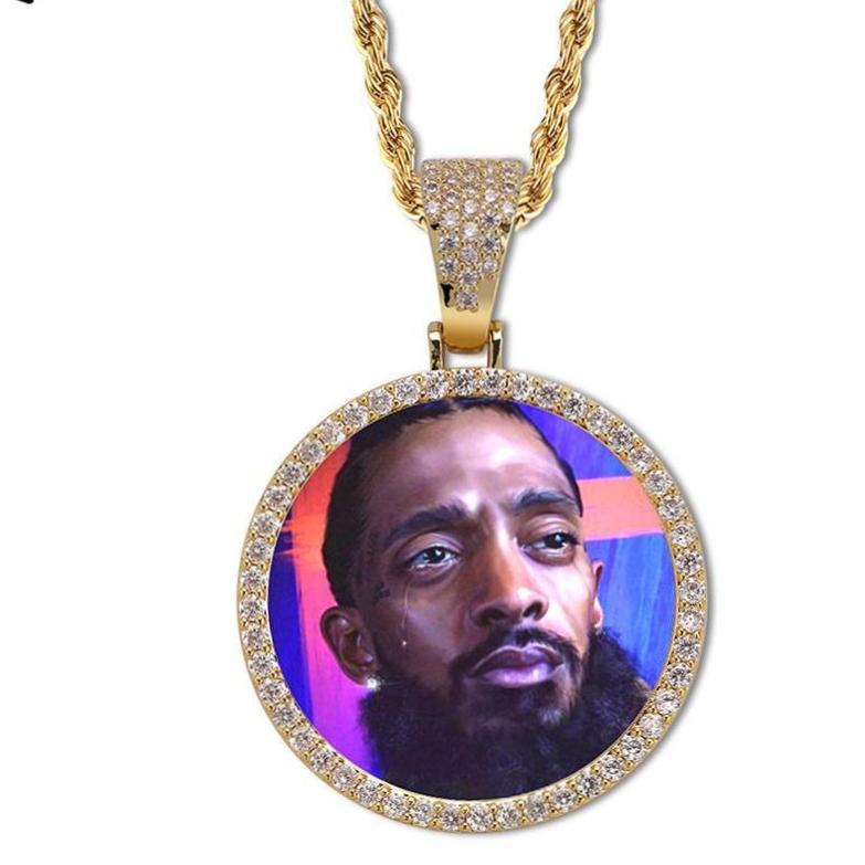 Custom Photo Memory Medallions Solid Pendant Necklace