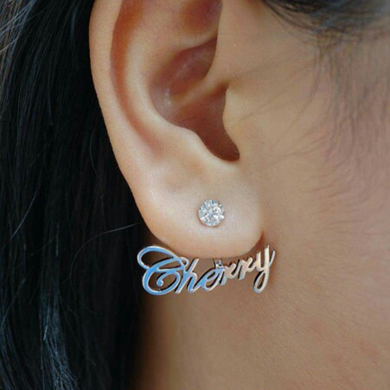 Customize This Name Curved Scalloped Earrings For Women