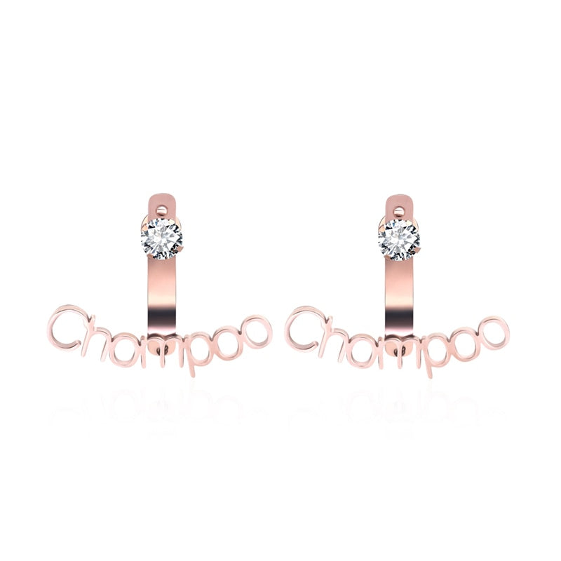 Customize This Name Curved Scalloped Earrings For Women