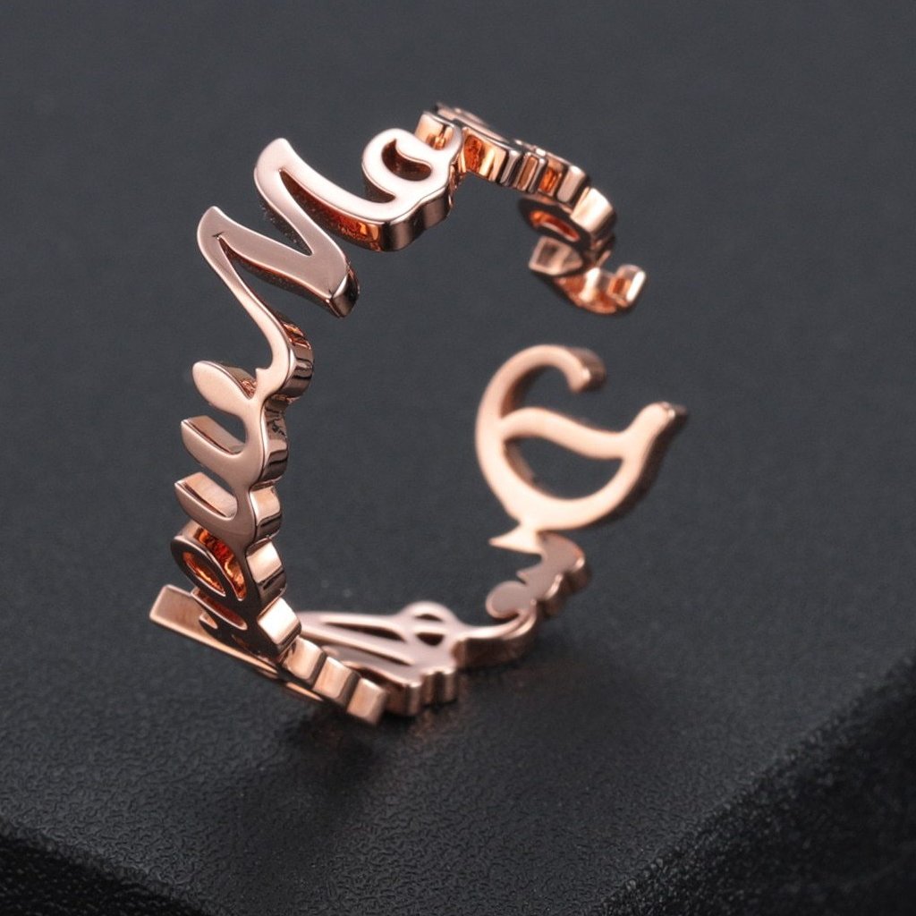 Customize This Dainty Name Ring Never Fade