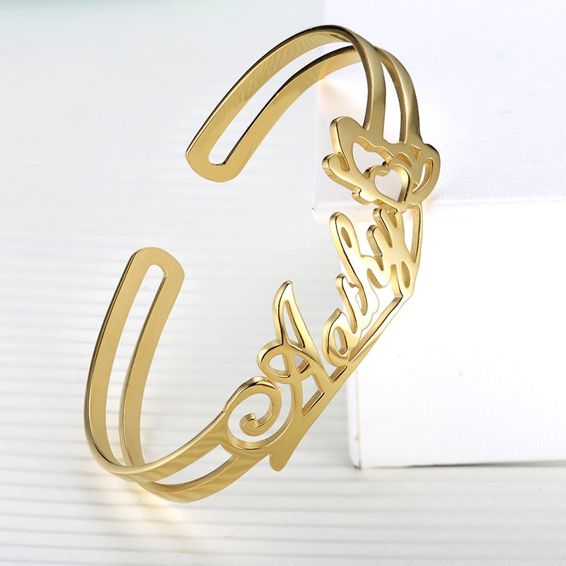 Customize This logo Name Bangle & Bracelet For Women Men, ID Bar Bracelet Friendship