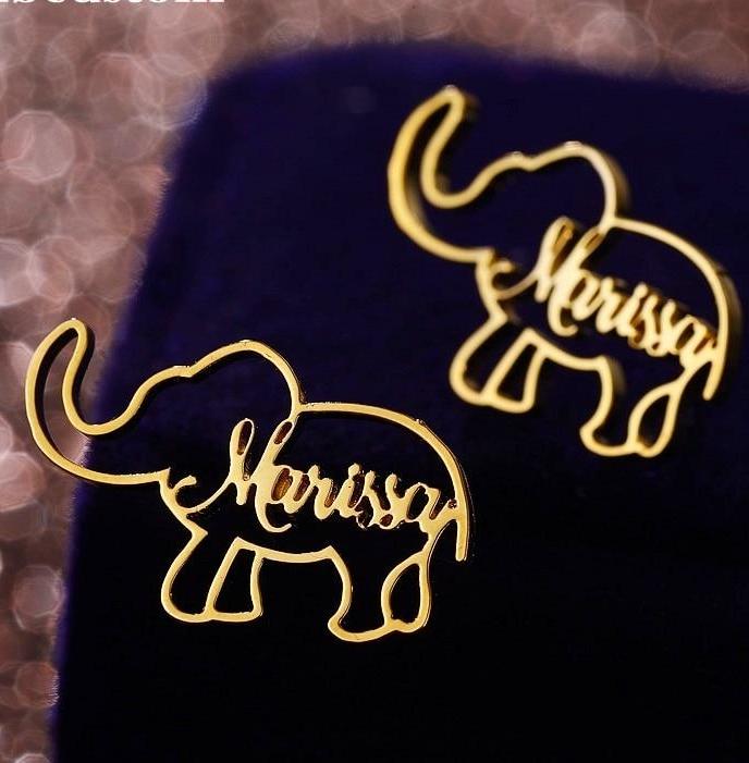 Customize This Personalized Elephant Earrings