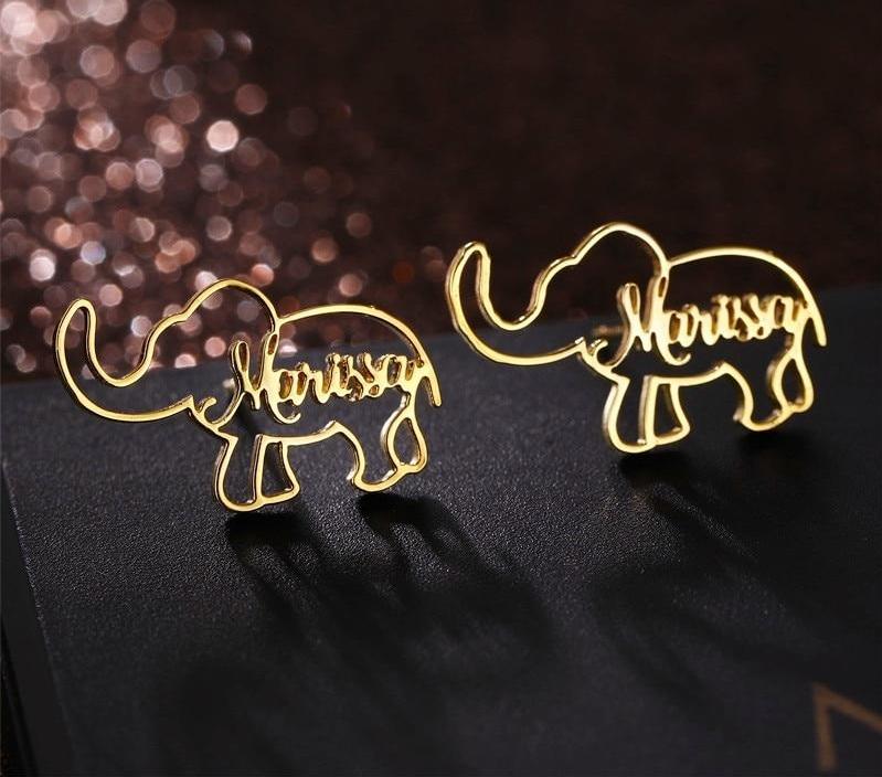 Customize This Personalized Elephant Earrings