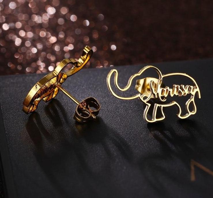 Customize This Personalized Elephant Earrings