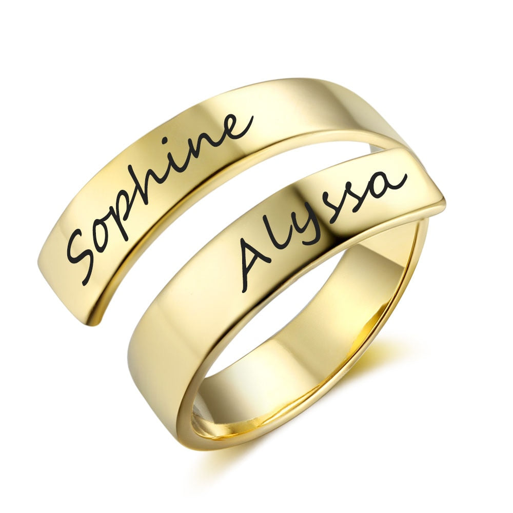 Customize This Engraved Name Adjustable Rings