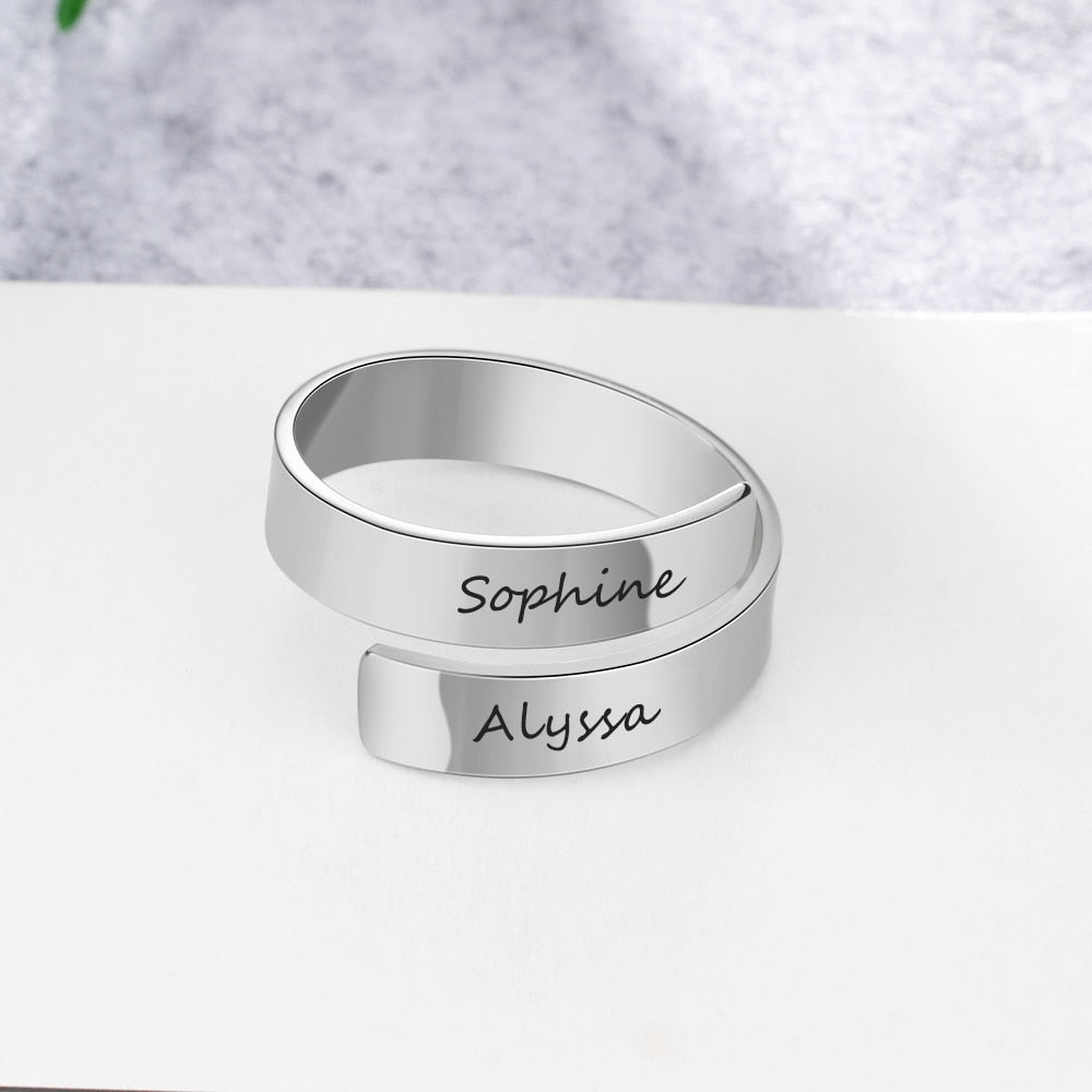 Customize This Engraved Name Adjustable Rings