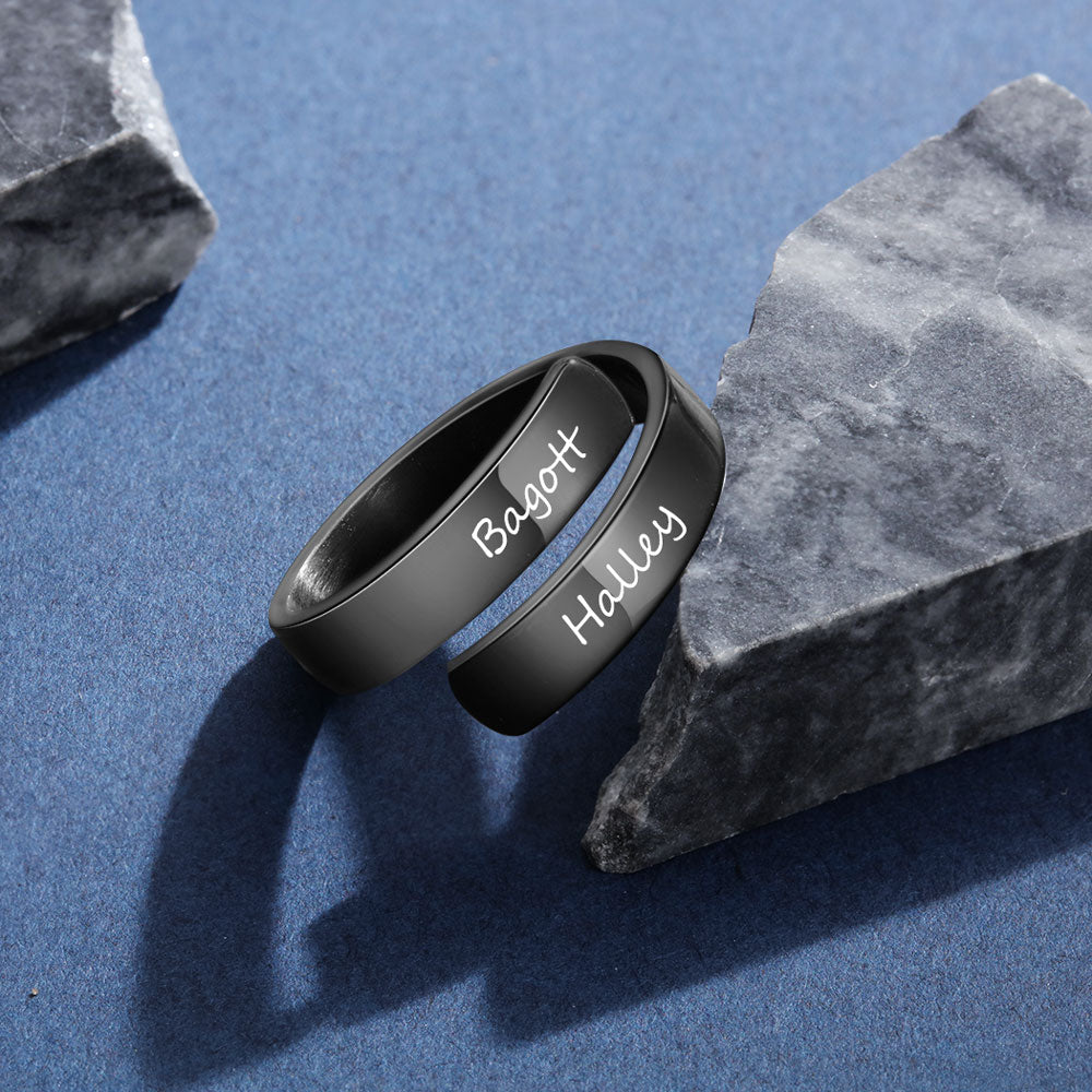 Customize This Engraved Name Adjustable Rings