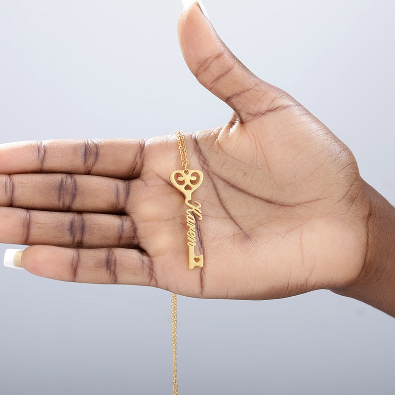 Customize This  Key Nameplate Choker Necklace