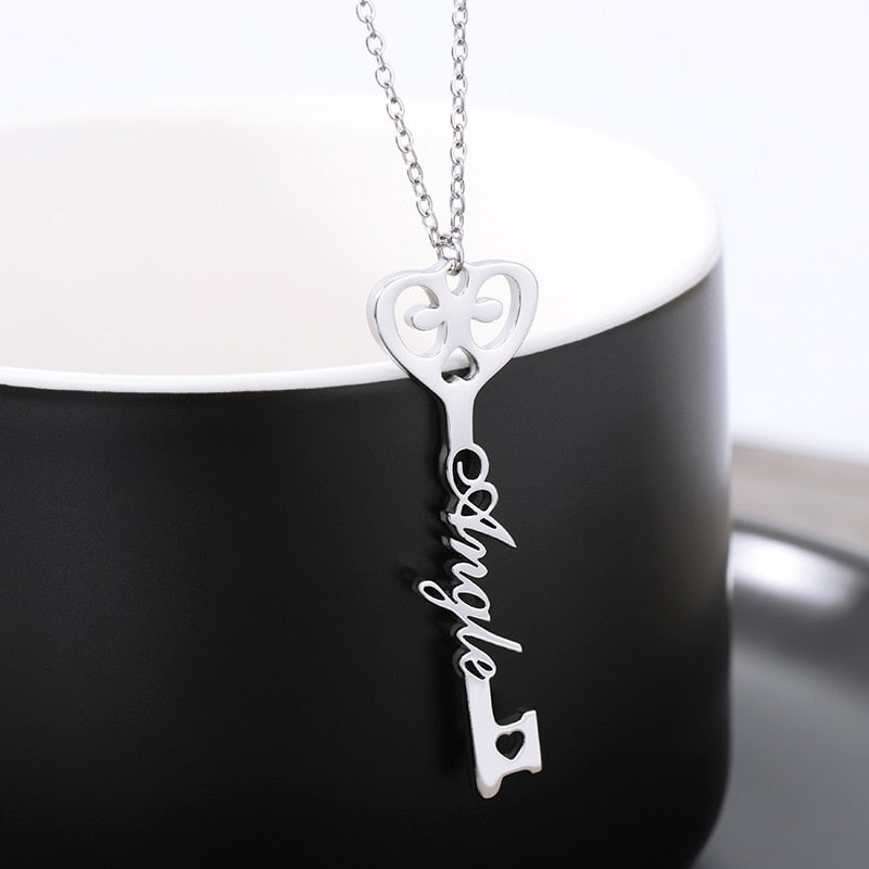 Customize This  Key Nameplate Choker Necklace
