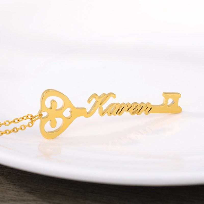Customize This  Key Nameplate Choker Necklace