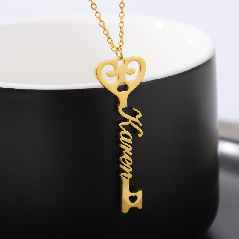 Customize This  Key Nameplate Choker Necklace