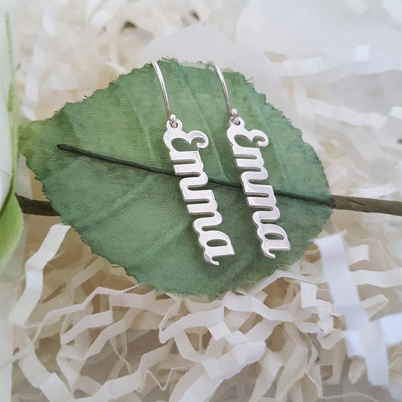 Customize This Vertical Name Earrings For Women