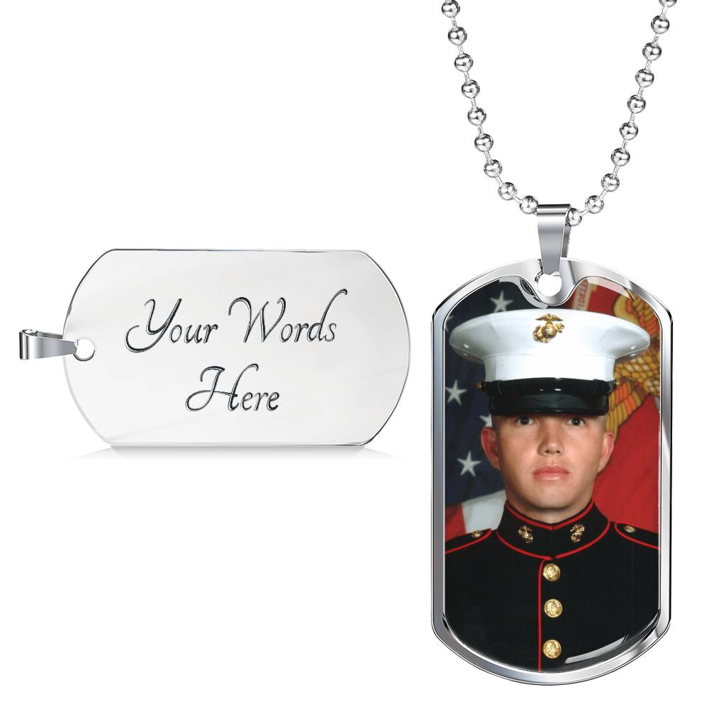Customize This Luxury Photo Military Dog Tag Necklace