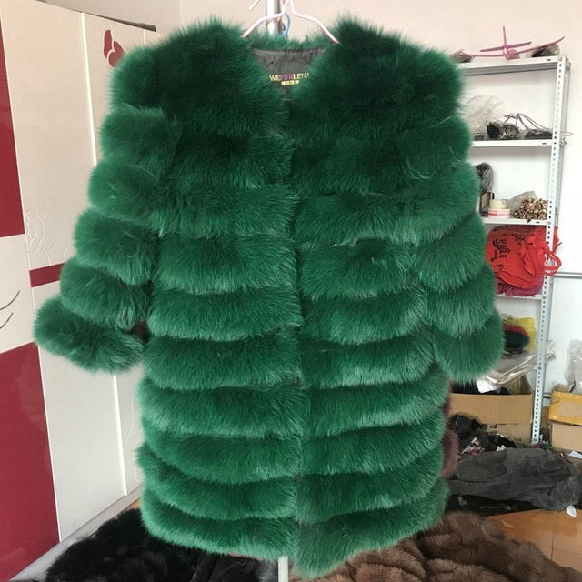 Natural Real Fox  Fur Outerwear Women