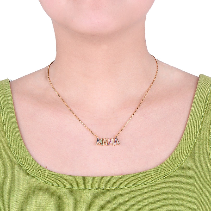 Customize Elegant Mother's Day Gift MaMa Letter Name Pendant Necklaces