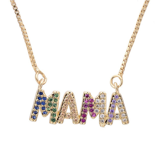 Customize Elegant Mother's Day Gift MaMa Letter Name Pendant Necklaces