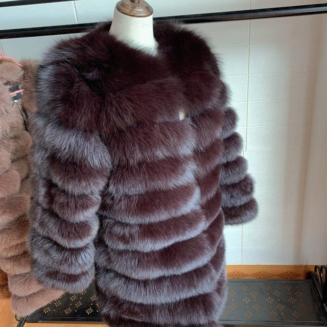 Natural Real Fox  Fur Outerwear Women