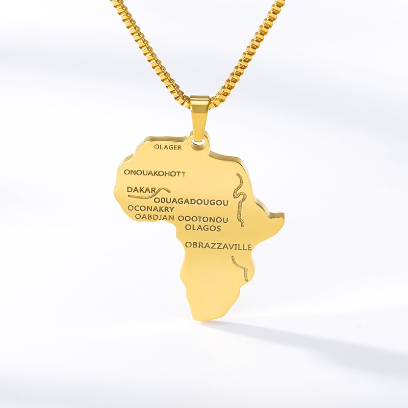 Customize This Africa Map Necklace Pendant