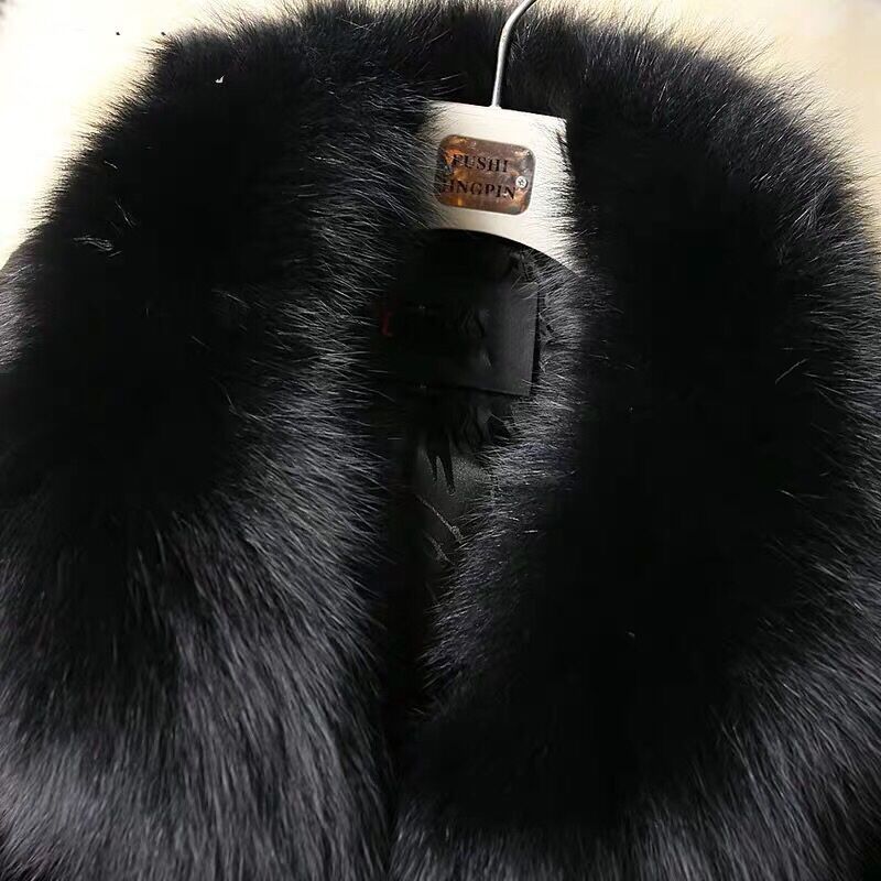 Fox Fur Rex Rabbit Fur Coat Medium Length Women's