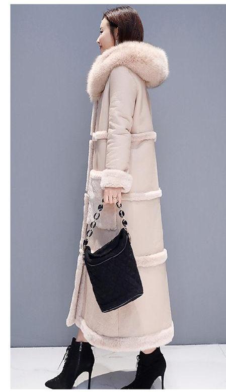 Cotton Candy Soft Parka Double-Faced Lamb Fur Coat Maxi Long Thick Winter Warm