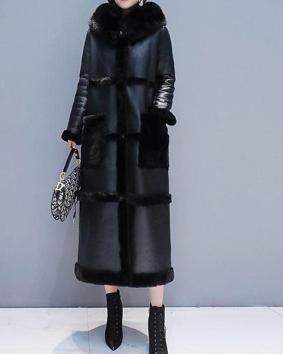 Cotton Candy Soft Parka Double-Faced Lamb Fur Coat Maxi Long Thick Winter Warm