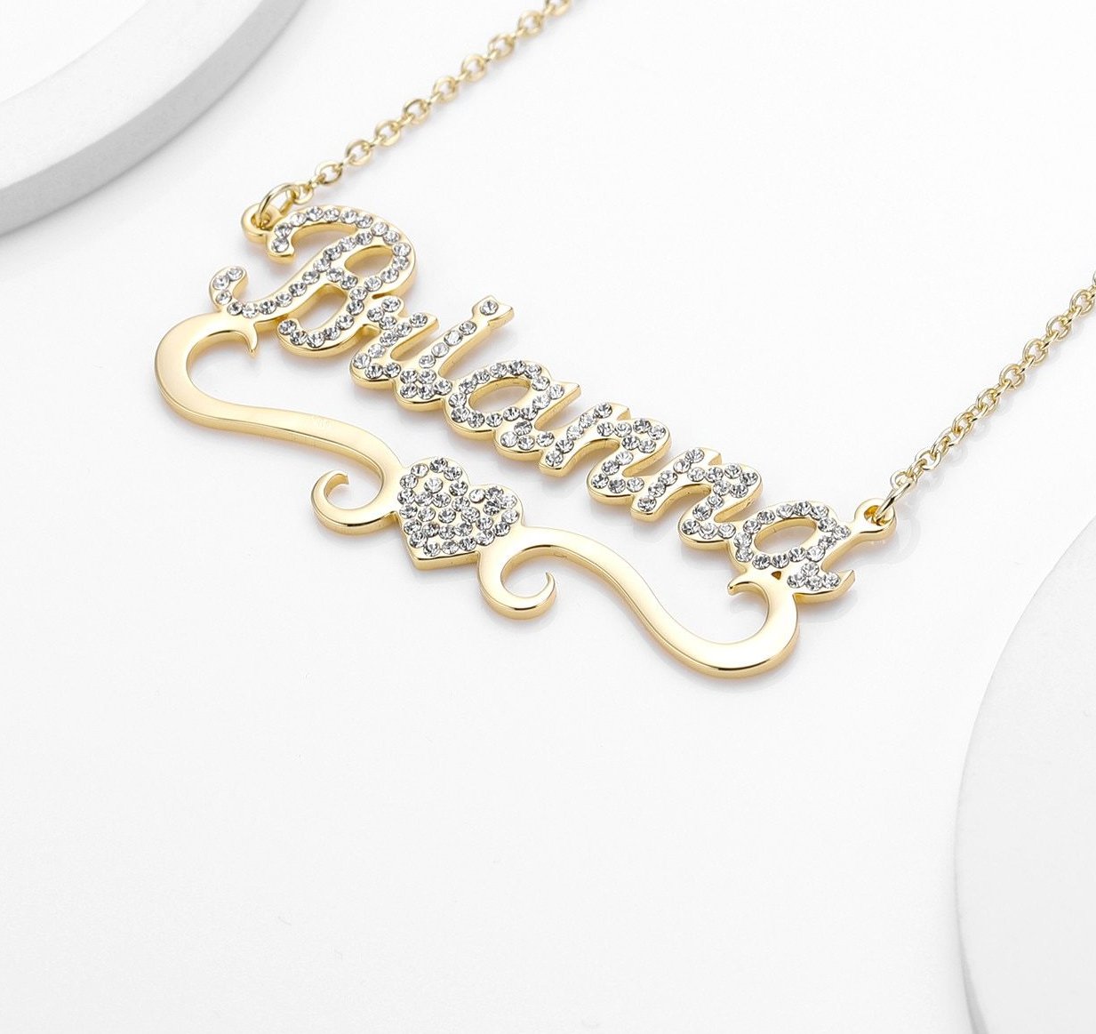 Customize This Heart W/ Name Bling Necklace
