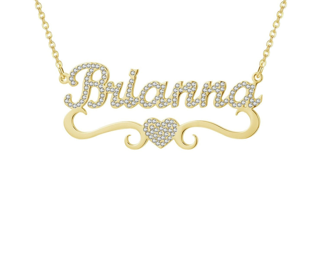 Customize This Heart W/ Name Bling Necklace