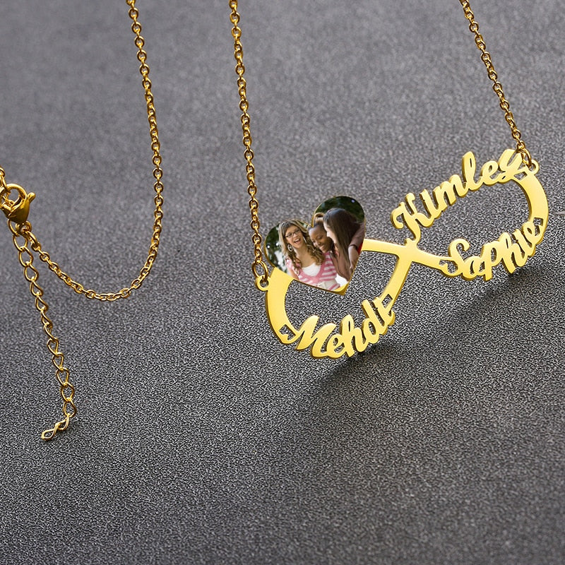 Customize This Infinity Heart Photo Necklace