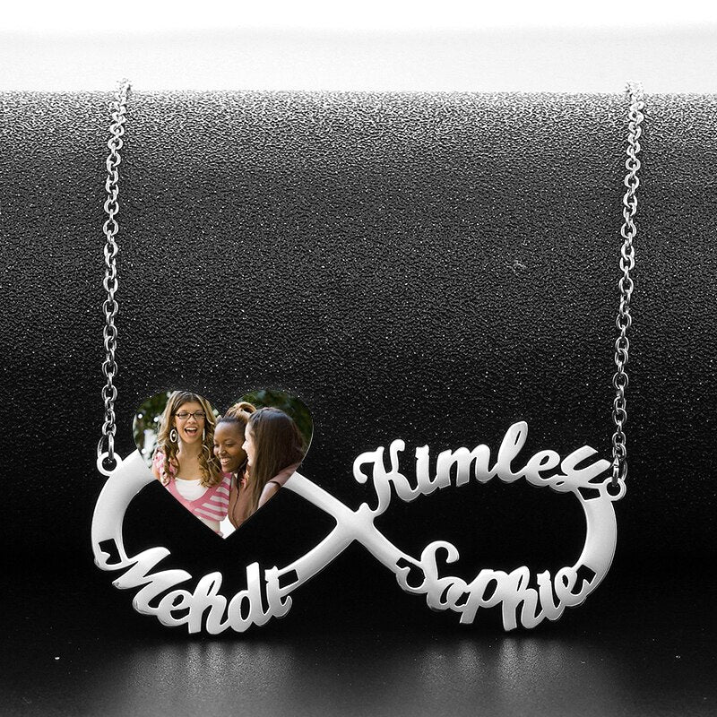 Customize This Infinity Heart Photo Necklace