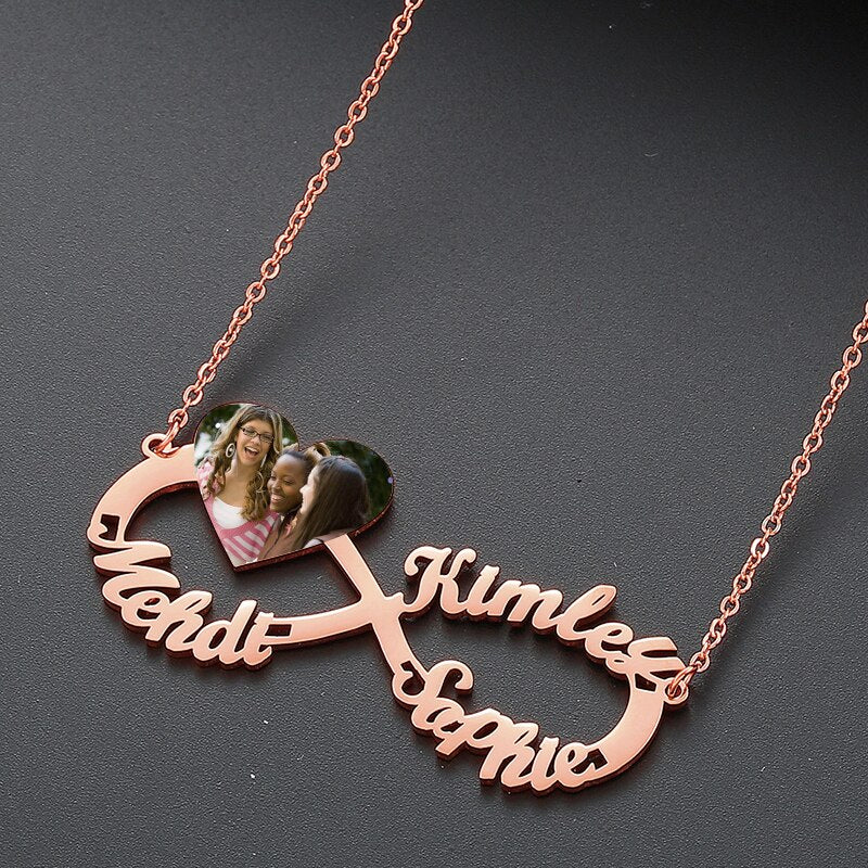 Customize This Infinity Heart Photo Necklace