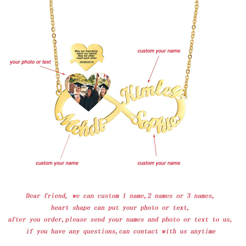 Customize This Infinity Heart Photo Necklace