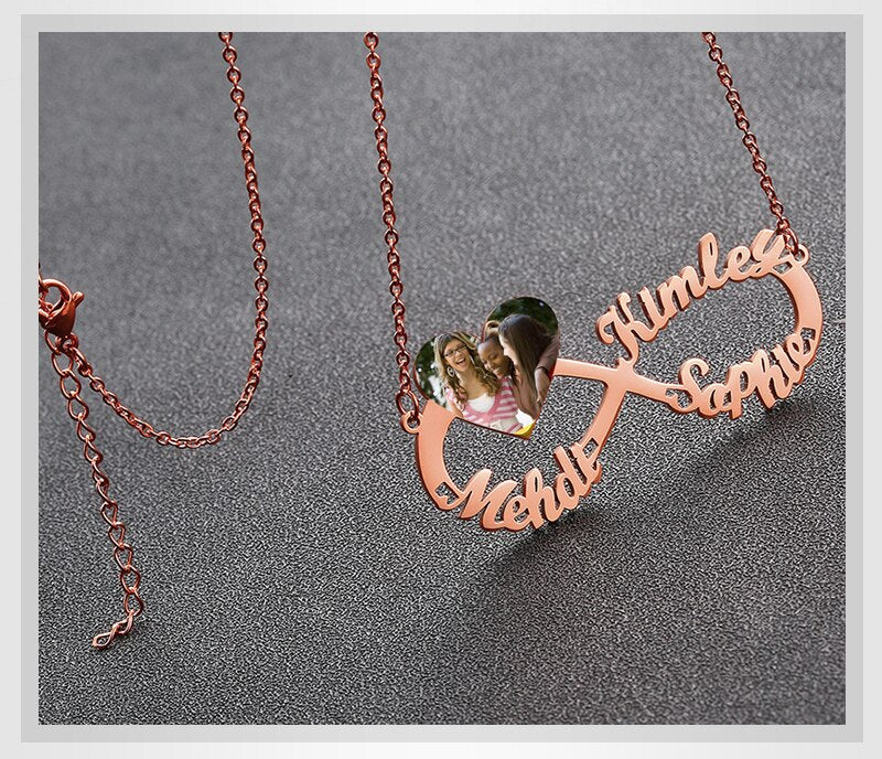 Customize This Infinity Heart Photo Necklace