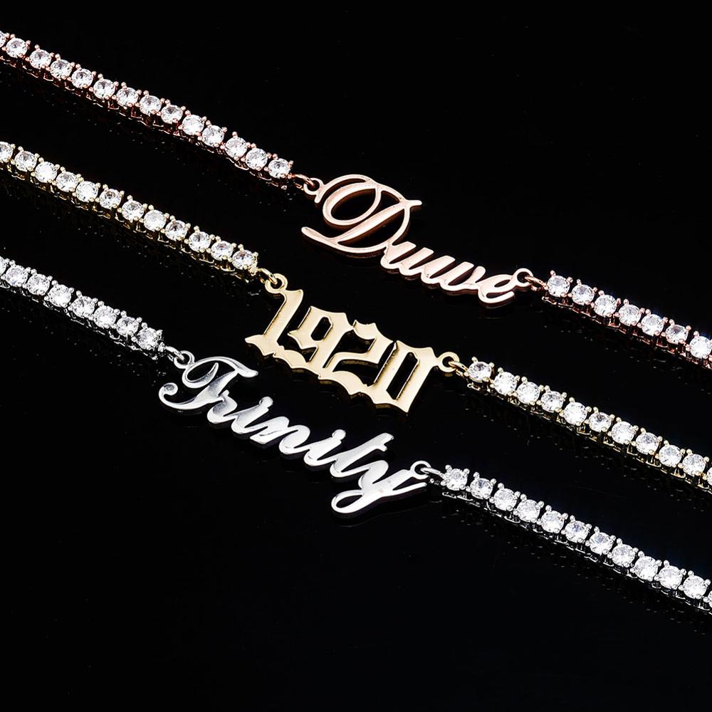 Customize This Name Necklace Stainlesss Steel Tennis Chain