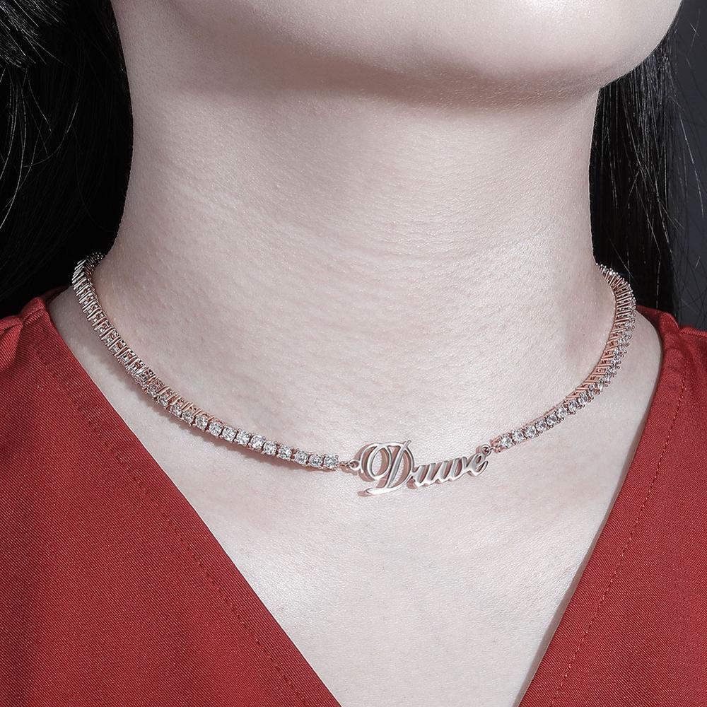 Customize This Name Necklace Stainlesss Steel Tennis Chain