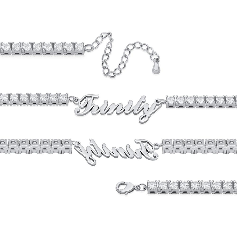 Customize This Name Necklace Stainlesss Steel Tennis Chain