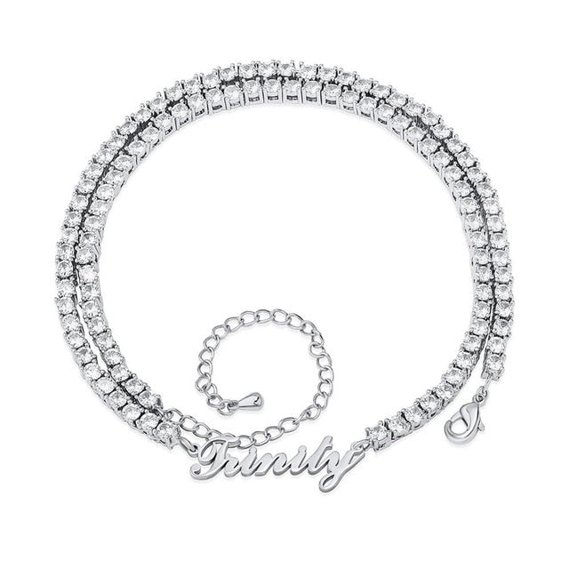 Customize This Name Necklace Stainlesss Steel Tennis Chain