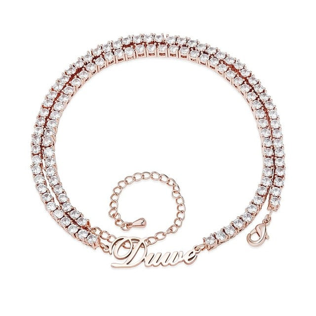 Customize This Name Necklace Stainlesss Steel Tennis Chain