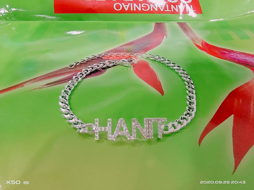 Customize This Crystal Cuban Chain Adjustable Letter Bracelets